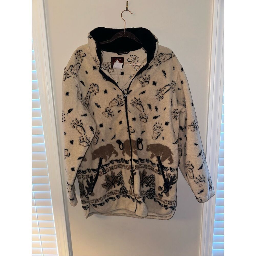 Canadian Polar Bear Nanuk made in Canada Full zip Fleece Small Vintage